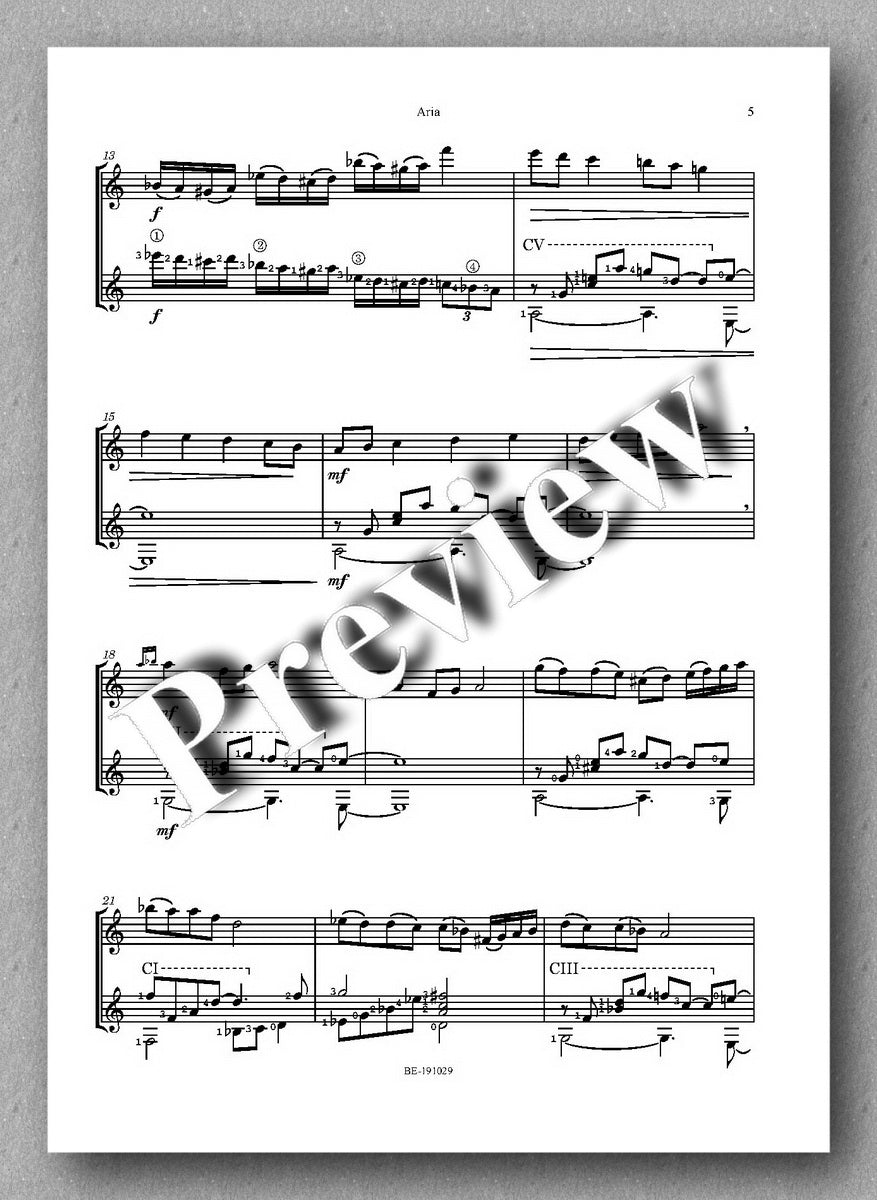 Aria for oboe and guitar by Gaetano Troccoli - preview of the music score 2