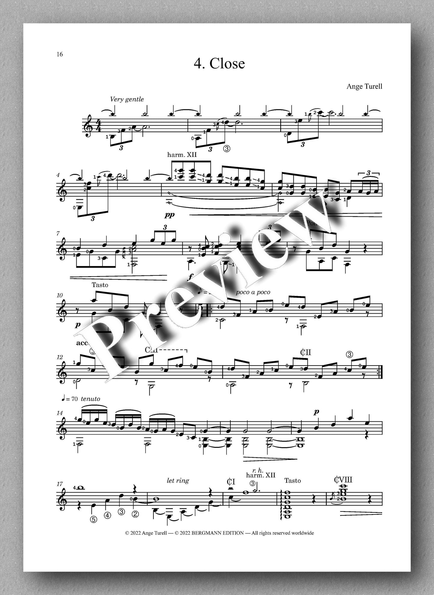 Ange Turell, Snow Poems - preview of the music score 4