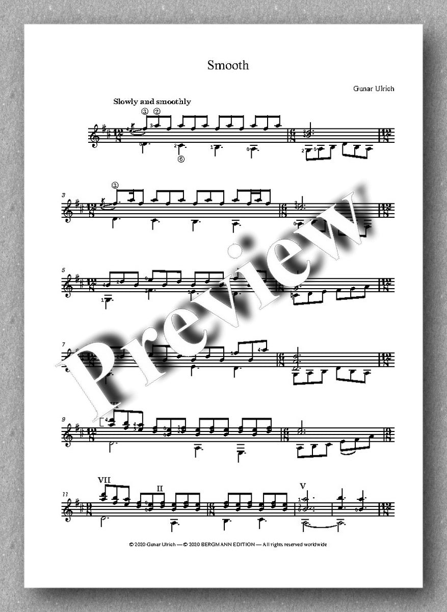 Gunar Ulrich, A Handful of Small Guitar Pieces - preview of the music score 3