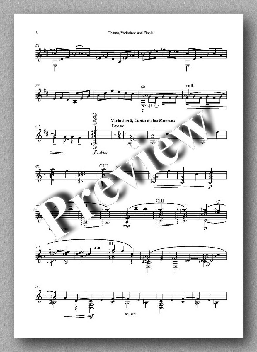 Richard Alexander Vaughan, Theme, Variations and Finale - preview of the music score 2