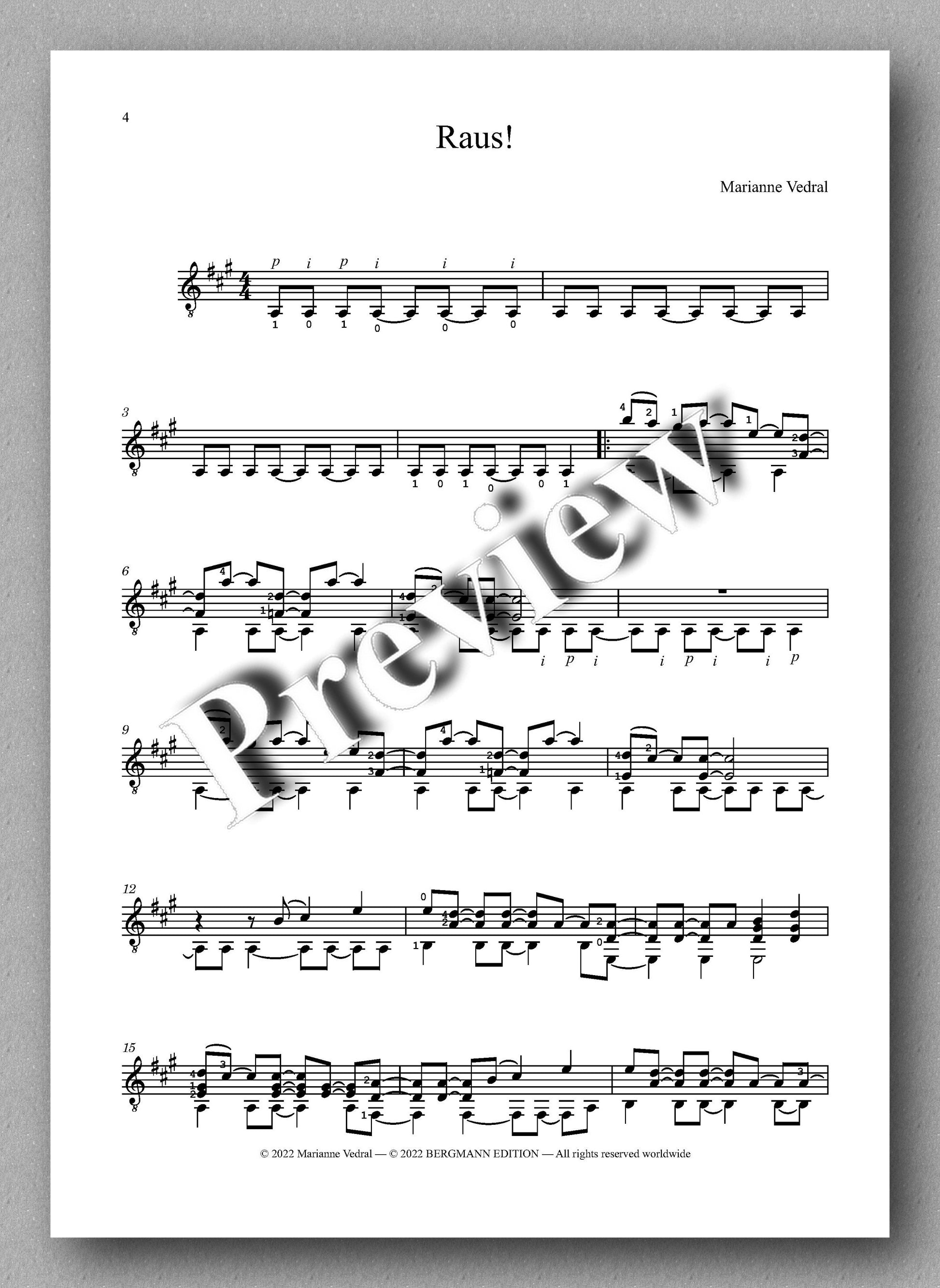 Vedral, Raus - preview of the music score.
