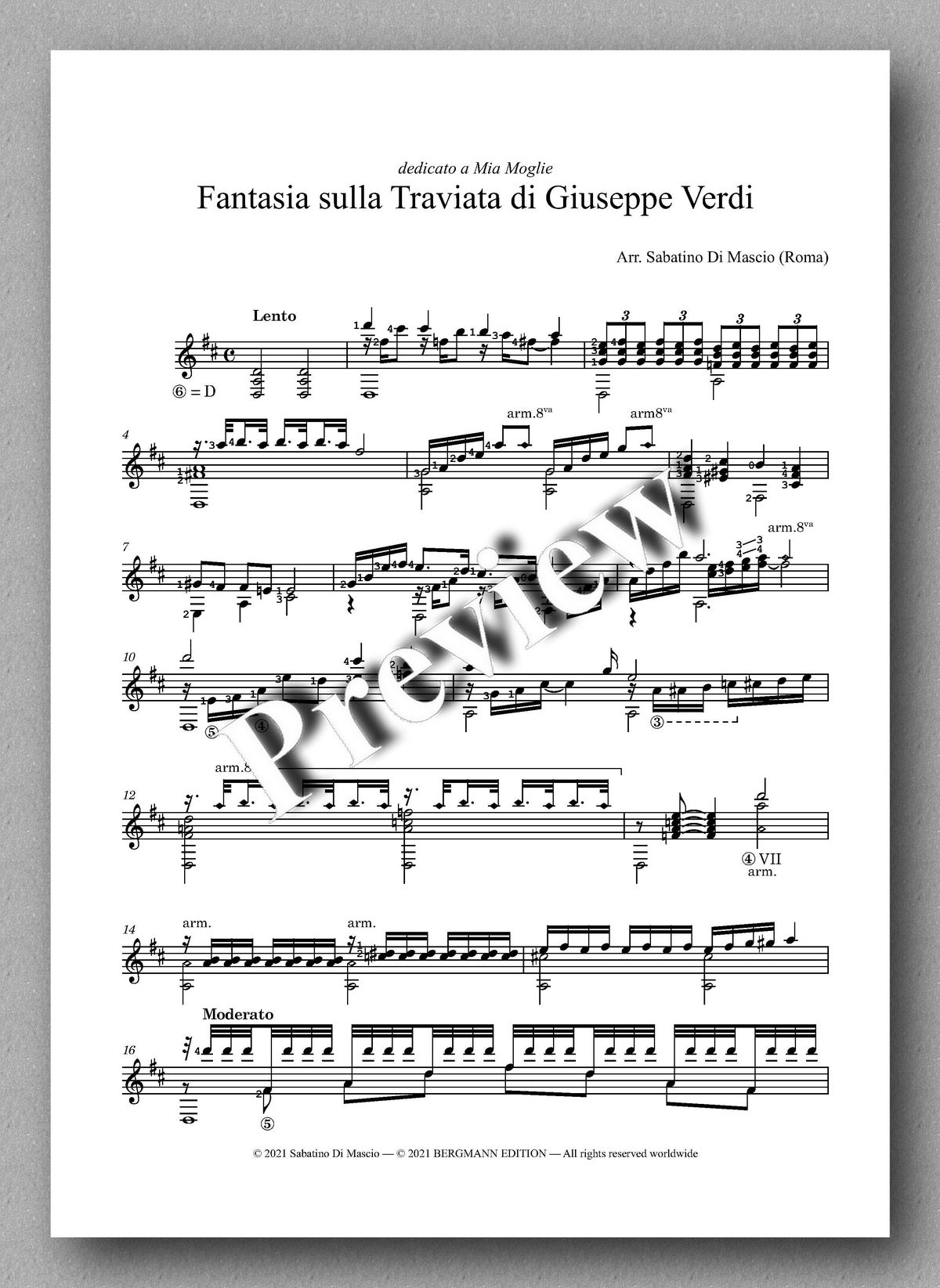 Mascio, Fantasia sulla Traviata di Giuseppe Verdi - music score 1