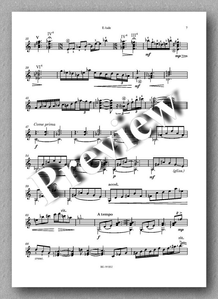 Joseph Virgilio, E-lude - preview of the music score 2