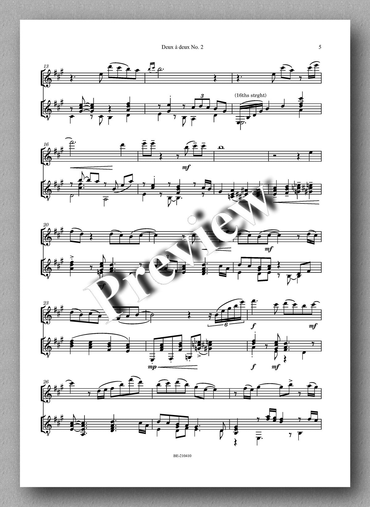 Virgilio, Deux á deux - Music score 2