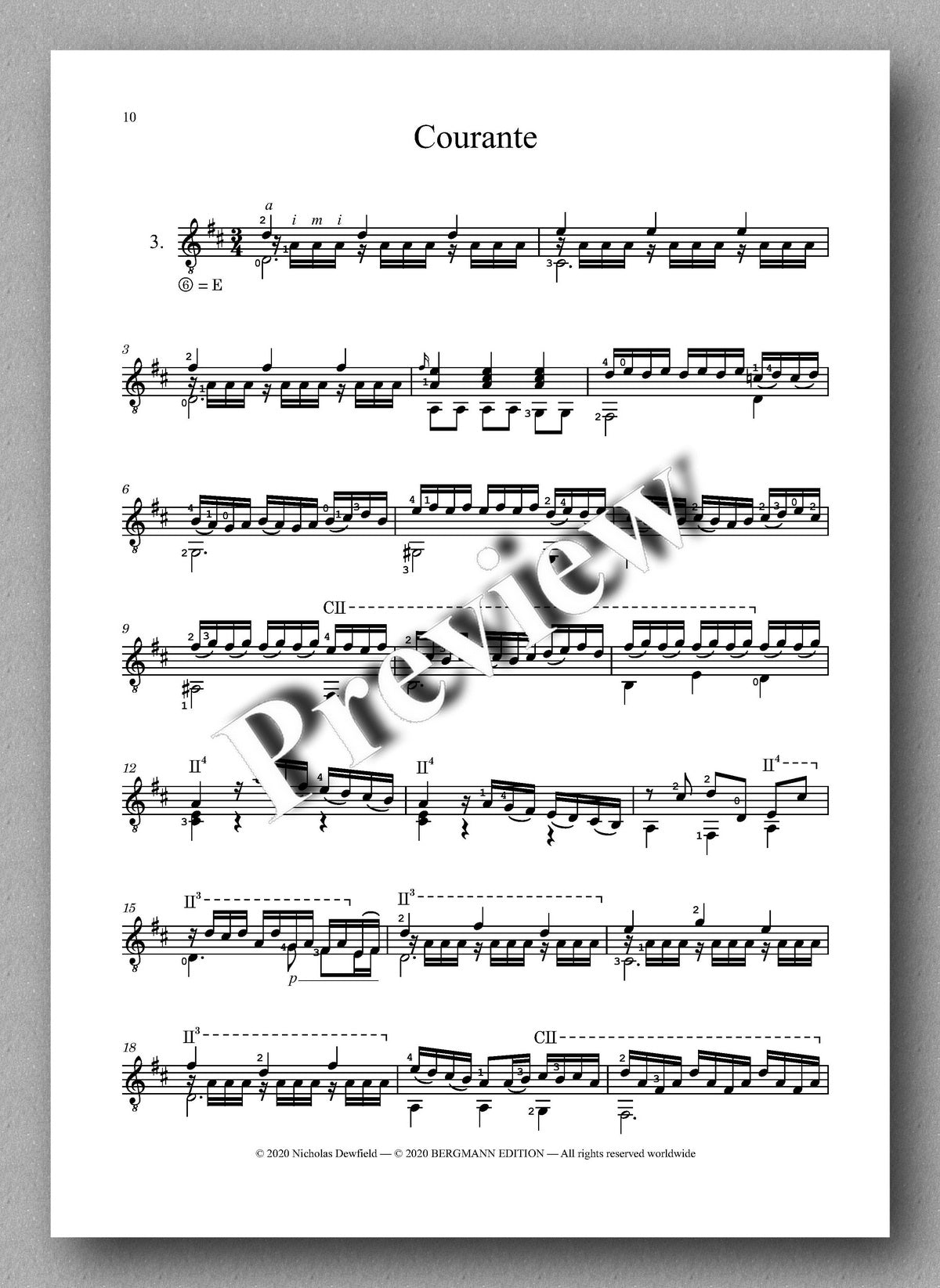 Weiss-Dewfield, Sonata No. 2 - courante