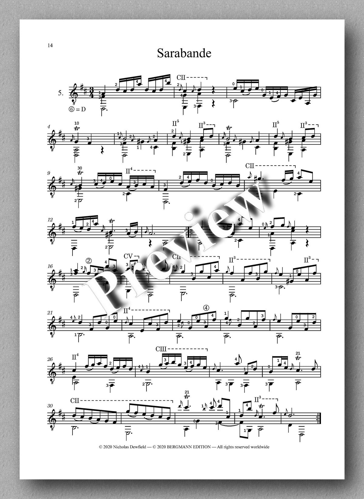 Weiss-Dewfield, Sonata No. 2 - Sarabande