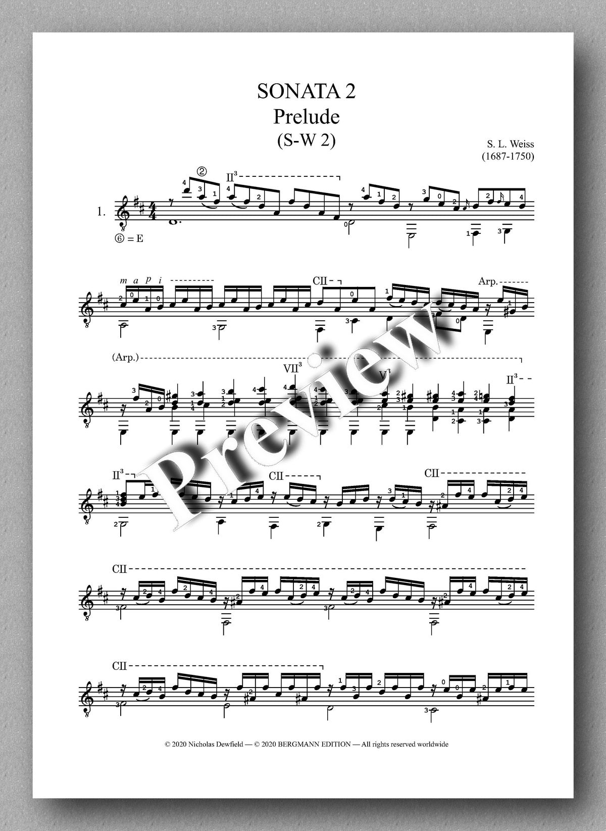 Weiss-Dewfield, Sonata No. 2 - prelude
