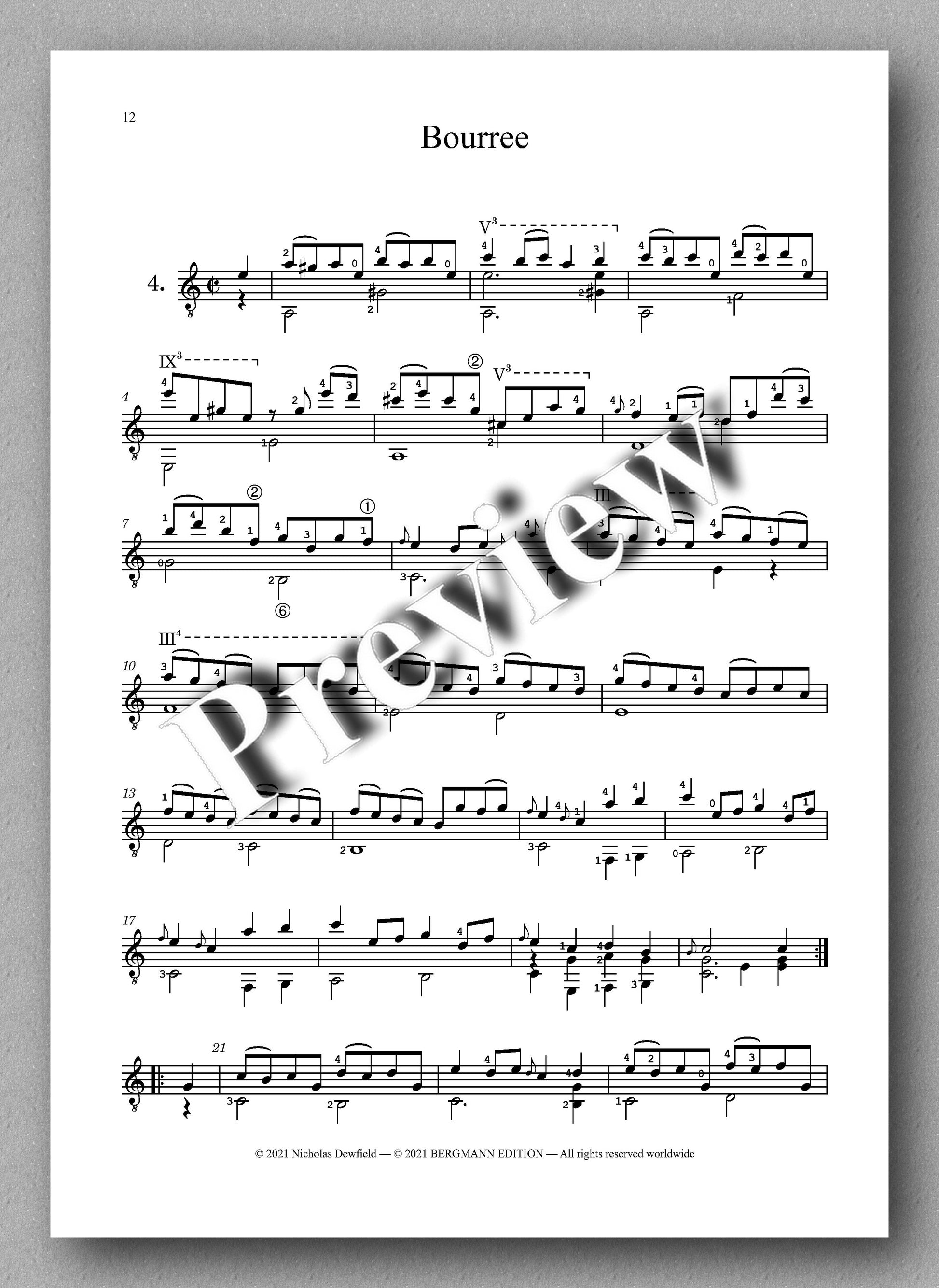 Weiss-Dewfield, Sonata No. 3 - preview of music score 4