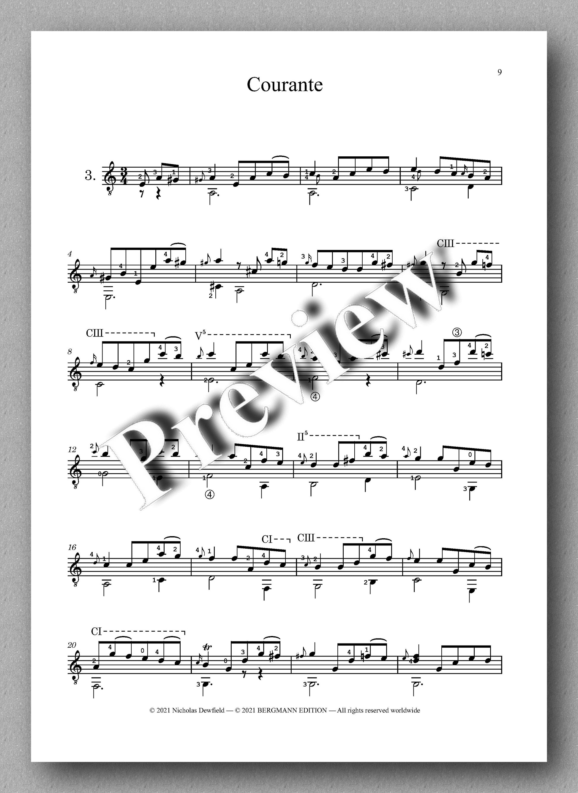 Weiss-Dewfield, Sonata No. 3 - preview of music score 3