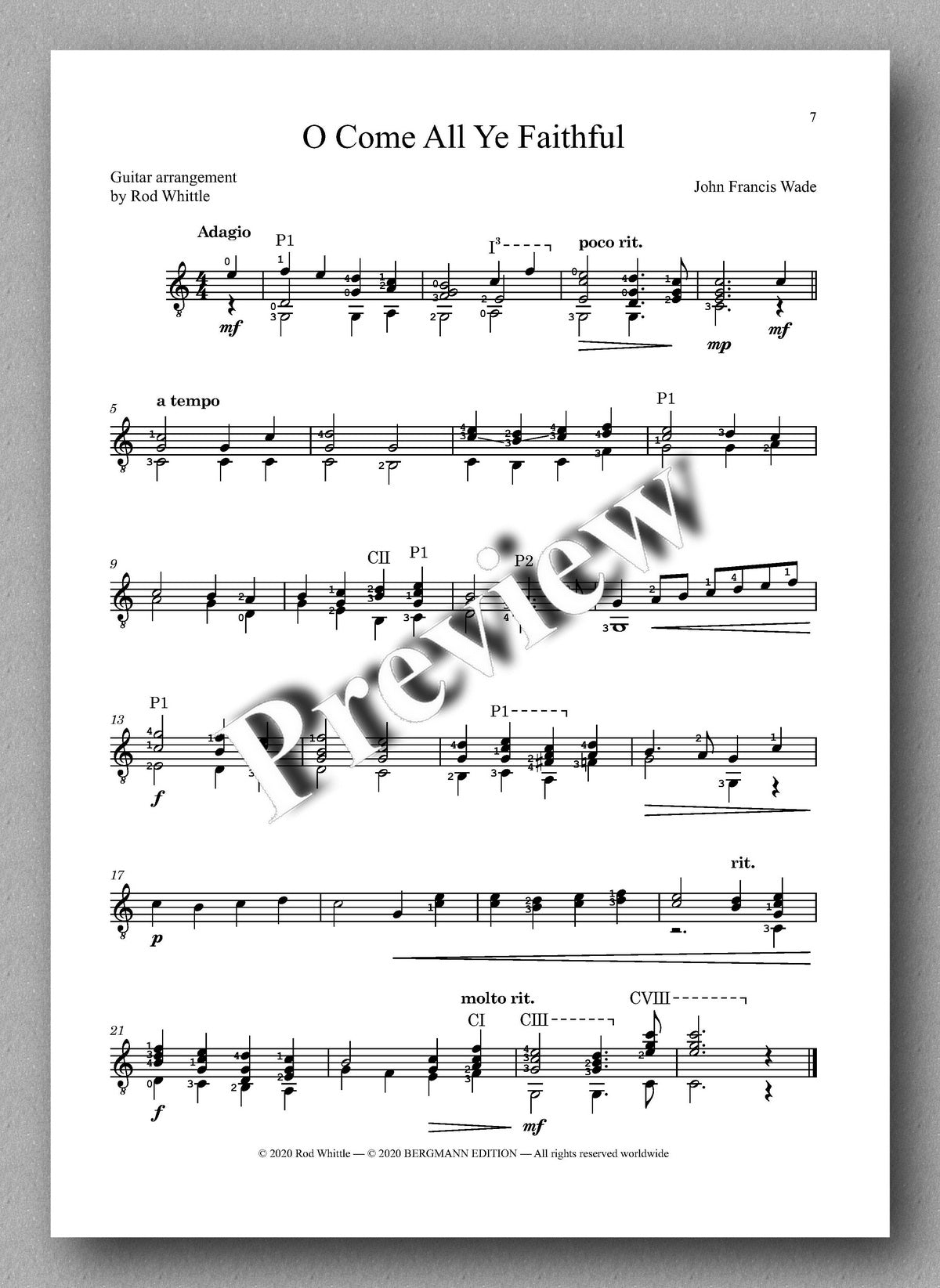 Whittlw, Christmas Carols - preview of the music score 2