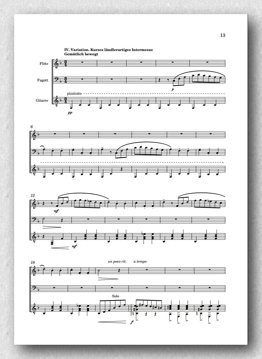 Rebay [057], Variationen in Form einer Suite über "O, du lieber Augustin" - preview of the score 3
