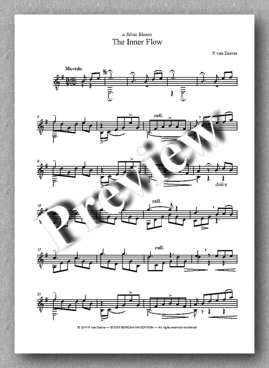Peter van Deerse, THE INNER FLOW - preview of the music score