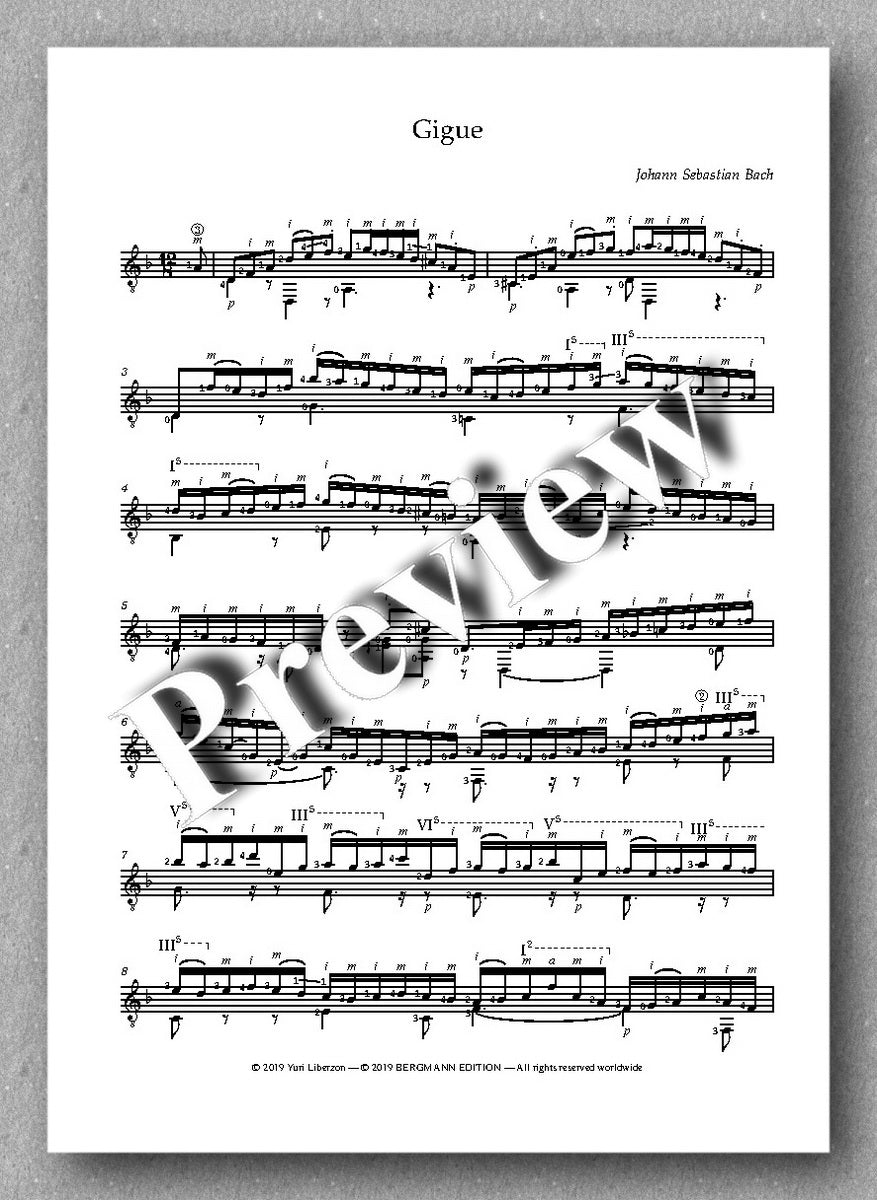 J.S.Bach, Partita No. 2,  BVW 1004 - preview of the music score 4