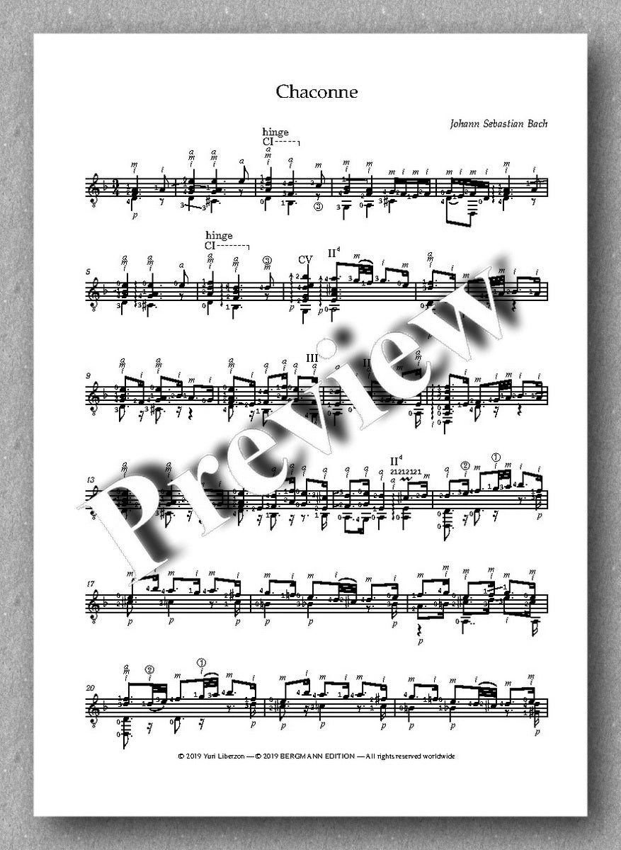 J.S.Bach, Partita No. 2,  BVW 1004 - preview of the music score 5