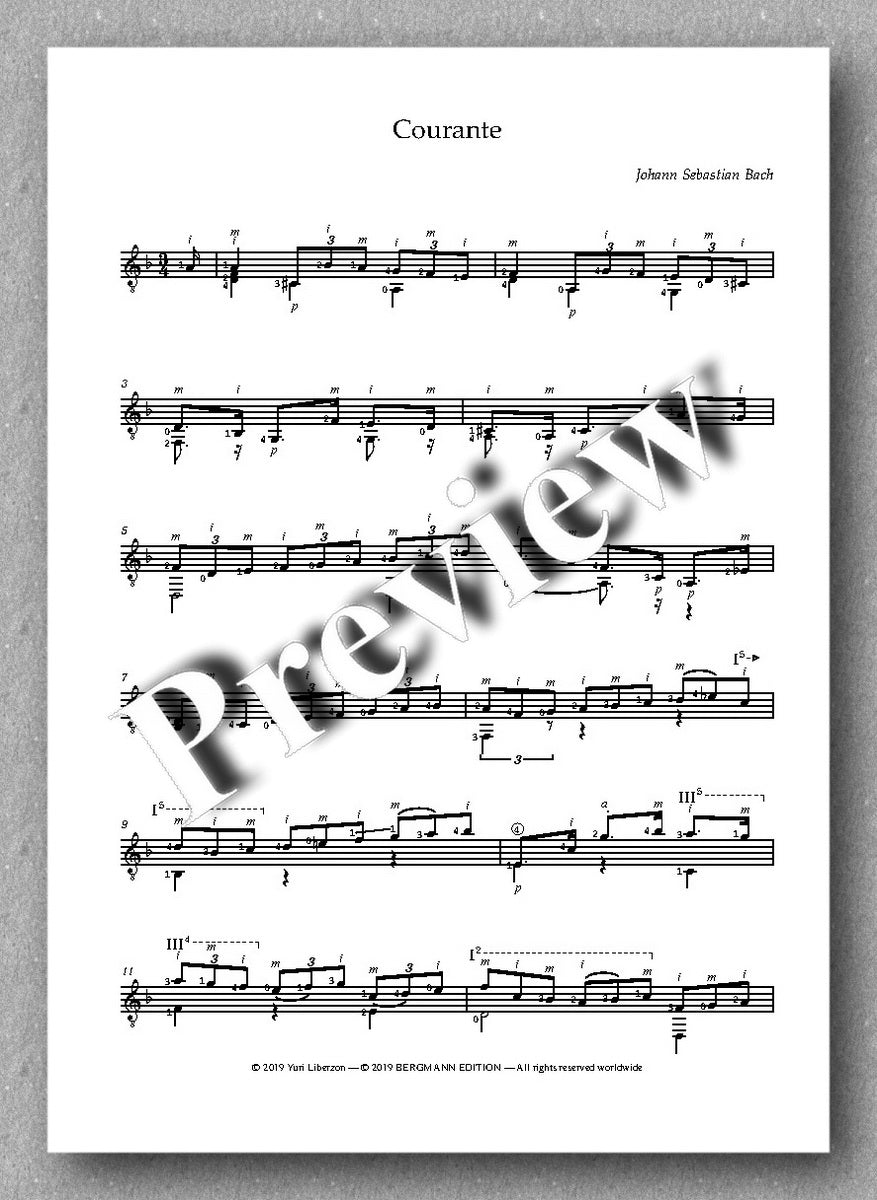 J.S.Bach, Partita No. 2,  BVW 1004 - preview of the music score 2